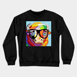 Hipster Bison Crewneck Sweatshirt